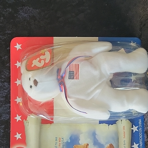 TY 2000 McDonald's Teenie Beanie America Trio Libearty the Bear - Picture 3 of 4